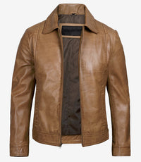 Real Leather Men's Black Harrington Classic Jacket - Image 3