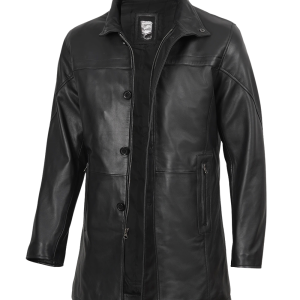 Ashford Men’s Black Premium Lambskin Car Coat