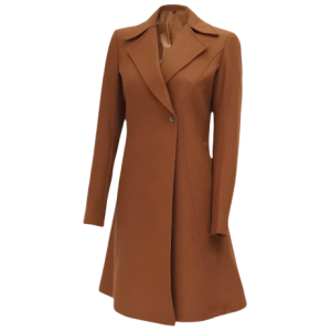 Letover Regular Fit Camel Brown Wool Coat For Women's
