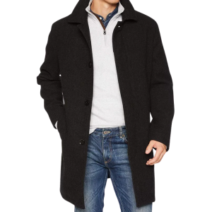 Armando Men’s Black 3/4 Wool Overcoat