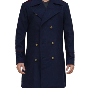 Men's Double Breasted Blue Peacoat