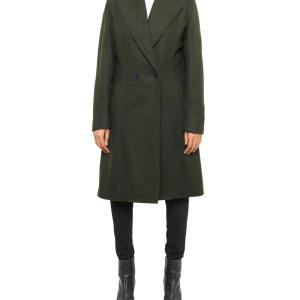 Olive-Green Women’s Wool-Blend Coat