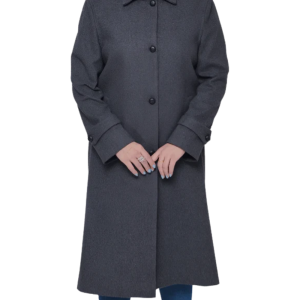 Patrice Regular Fit Charcoal Grey Wool Coat for  Women