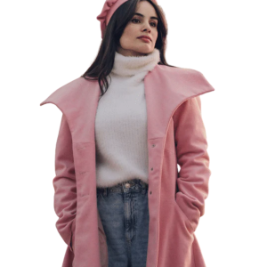 Priscilla Pink Wool Trench Coat for Women