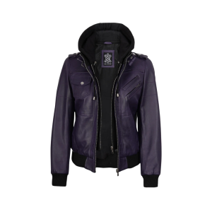 Edinburgh Women's Hooded Jacket Purple Wax
