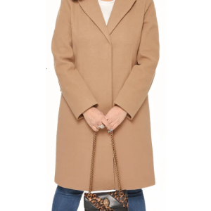 Aline Women’s Regular-Fit Beige Wool Coat with a Timeless Silhouette